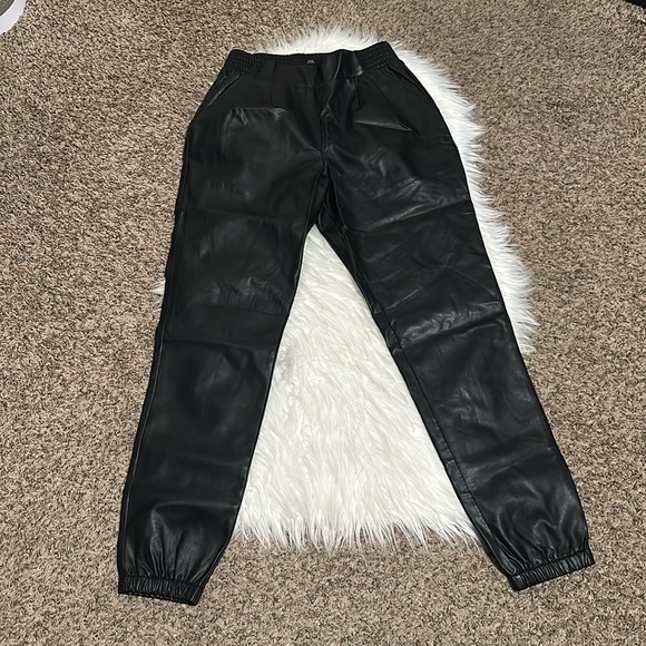 River Island Faux Leather Jogger Pants - Picture 4 of 11